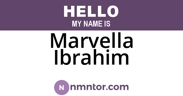 Marvella Ibrahim