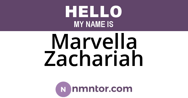 Marvella Zachariah