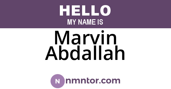 Marvin Abdallah