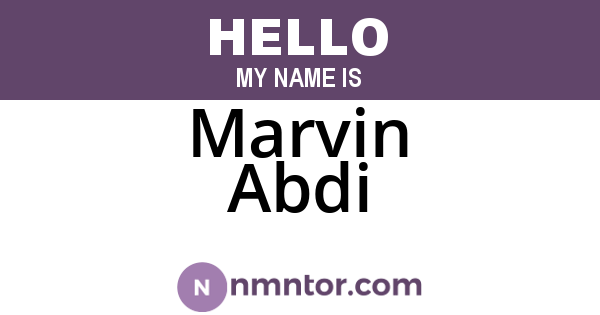 Marvin Abdi