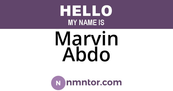Marvin Abdo