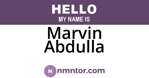Marvin Abdulla