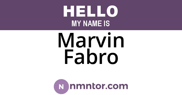 Marvin Fabro