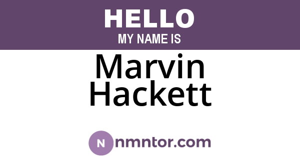Marvin Hackett