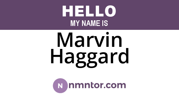 Marvin Haggard