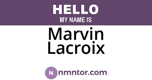 Marvin Lacroix