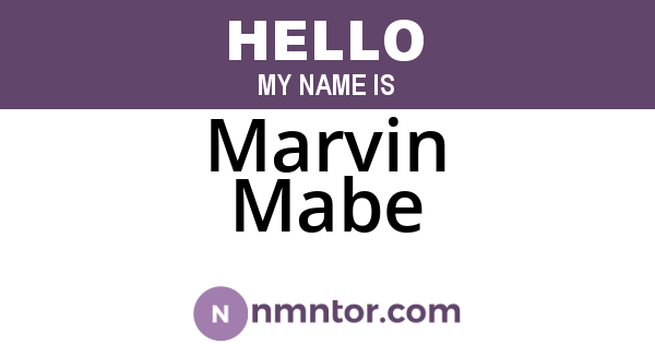 Marvin Mabe