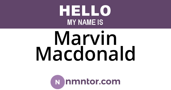 Marvin Macdonald
