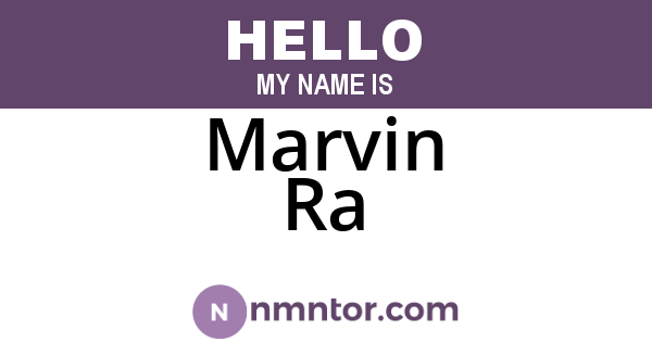Marvin Ra