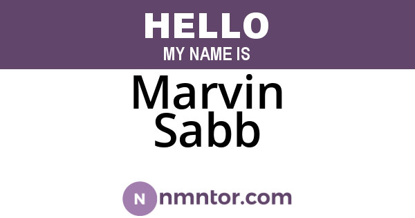 Marvin Sabb