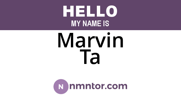 Marvin Ta