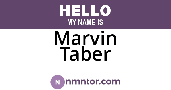 Marvin Taber
