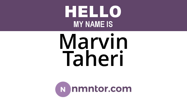 Marvin Taheri