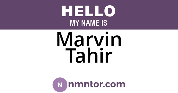Marvin Tahir