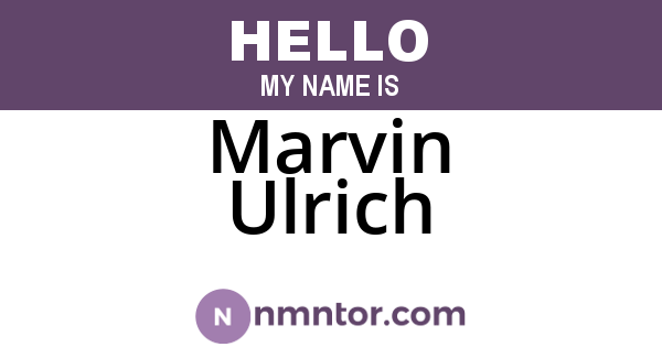 Marvin Ulrich