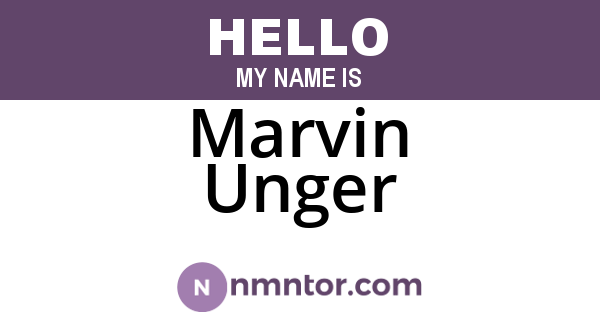 Marvin Unger
