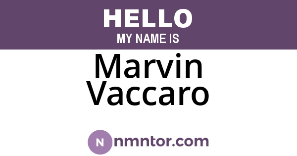 Marvin Vaccaro