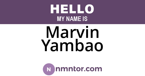 Marvin Yambao