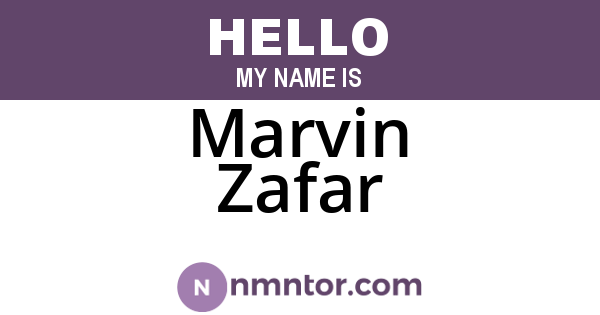 Marvin Zafar