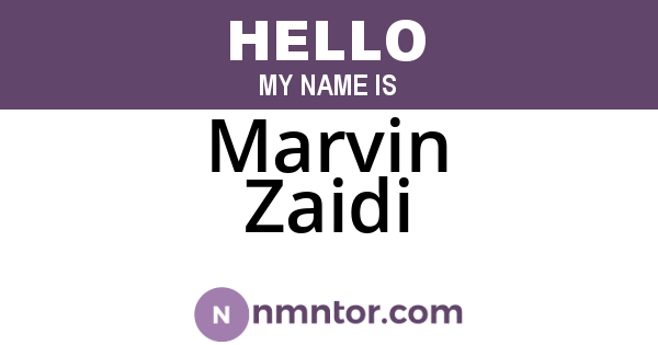 Marvin Zaidi
