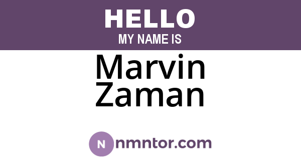 Marvin Zaman