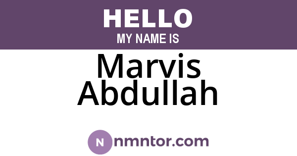 Marvis Abdullah