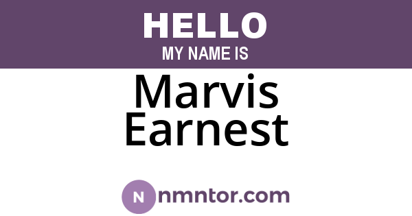 Marvis Earnest