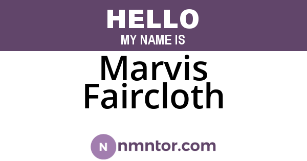 Marvis Faircloth