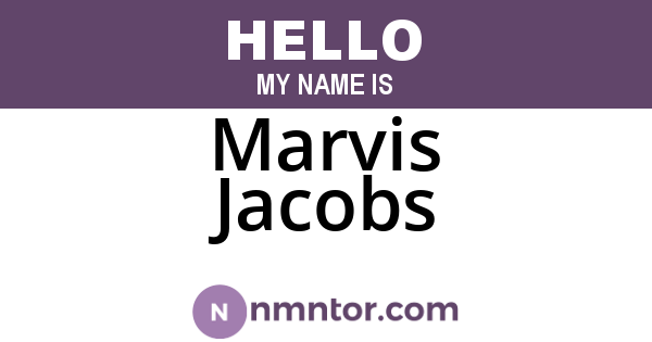 Marvis Jacobs