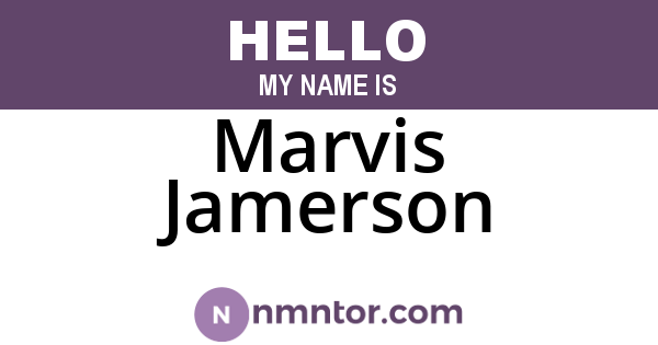Marvis Jamerson