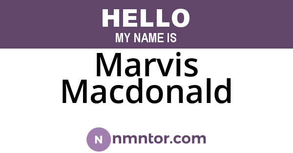 Marvis Macdonald