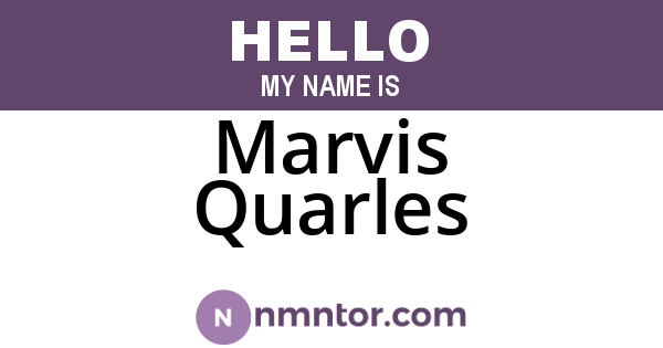 Marvis Quarles