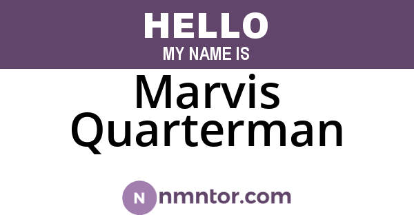 Marvis Quarterman