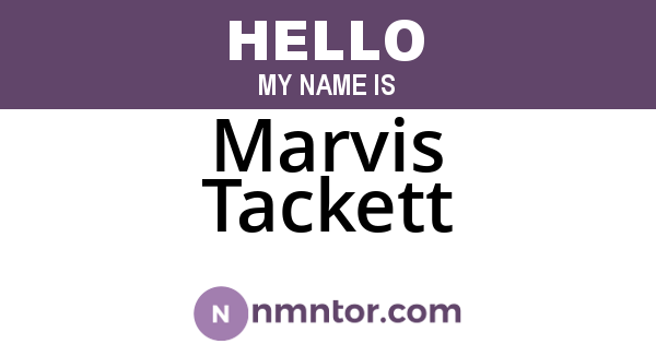Marvis Tackett