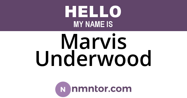 Marvis Underwood