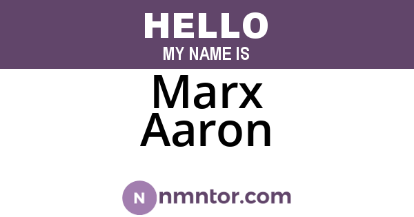 Marx Aaron