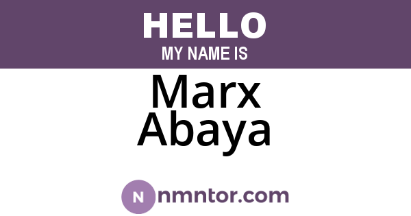Marx Abaya