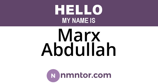 Marx Abdullah