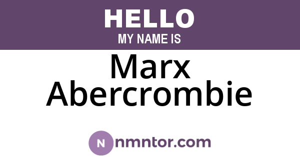 Marx Abercrombie