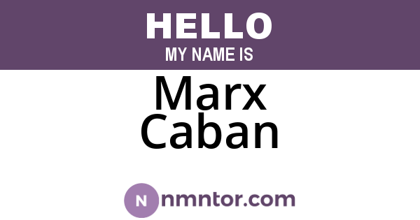 Marx Caban