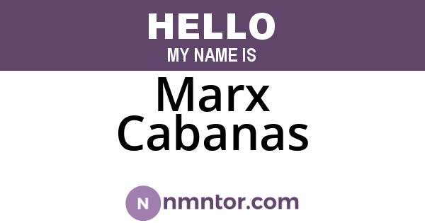 Marx Cabanas