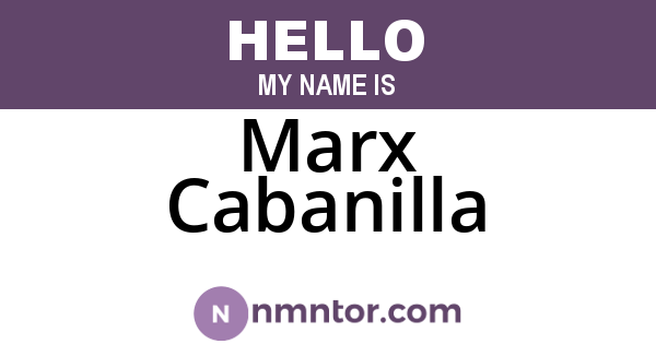 Marx Cabanilla