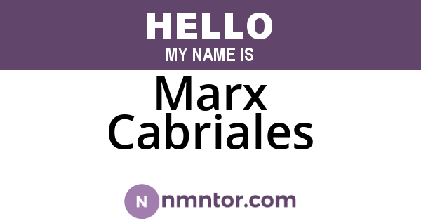 Marx Cabriales