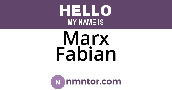 Marx Fabian