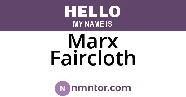 Marx Faircloth