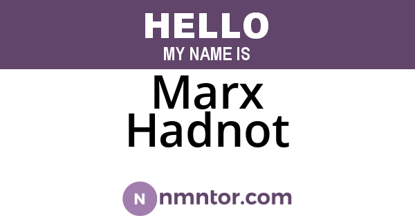 Marx Hadnot