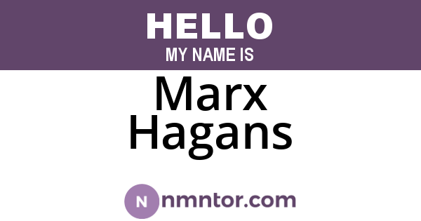 Marx Hagans