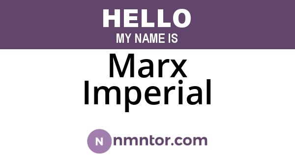 Marx Imperial