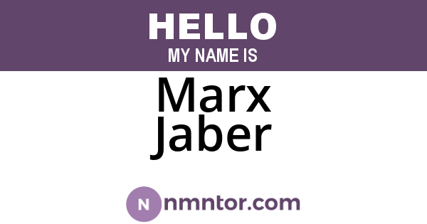 Marx Jaber