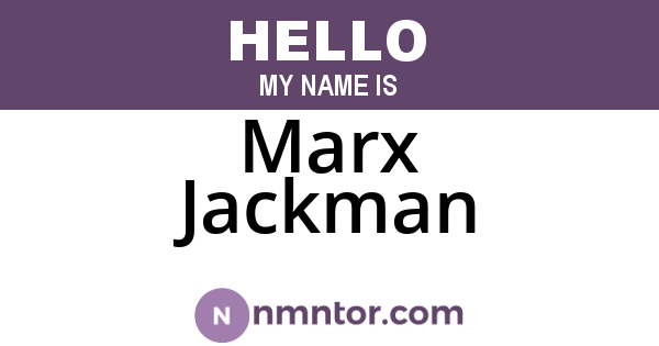 Marx Jackman